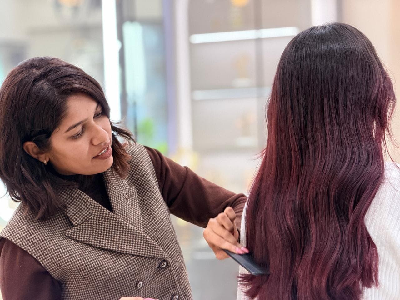 A colour consultation in the atelier