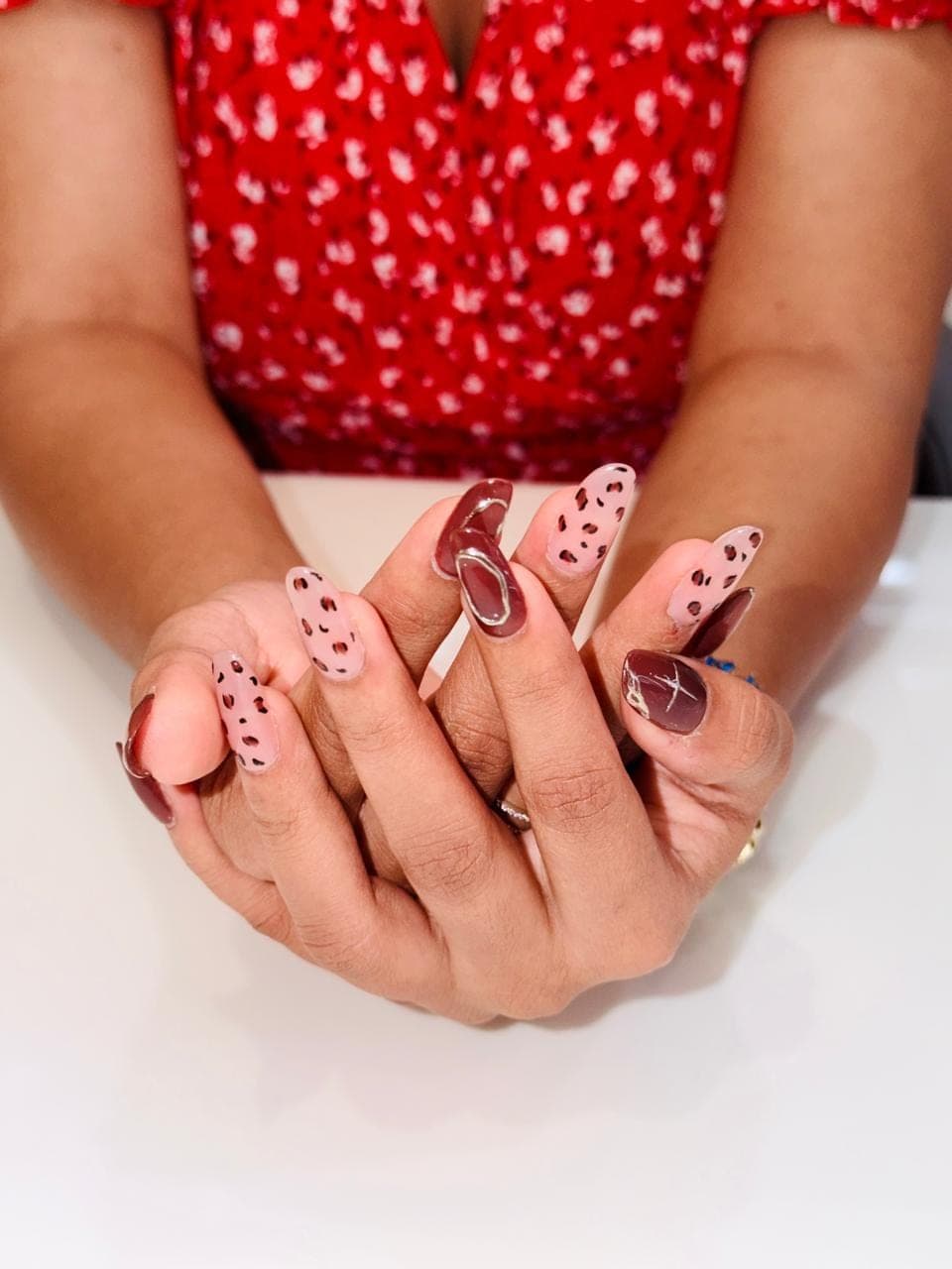 Hand-painted nail-art detailing