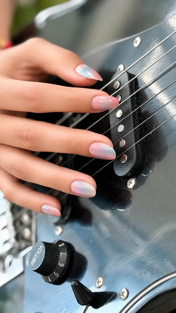 Pastel ombre nail art